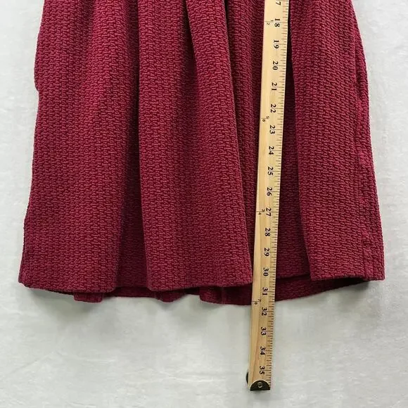 Anthropologie Ganni Burgundy Pinnacle Pleated Sleeveless Fit & Flare Dress  XS - Picture 10 of 15